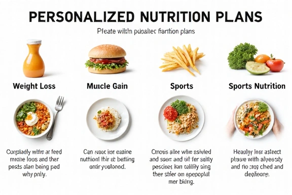 Grafika znázorňující různé typy výživových plánů