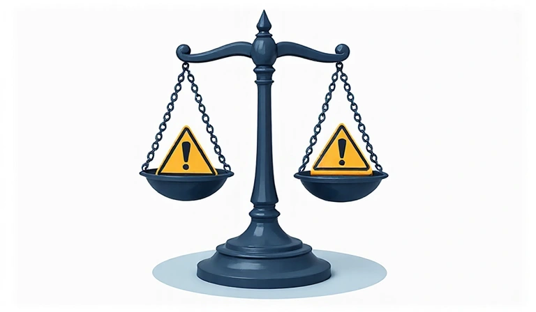 Ilustrace omezení odpovědnosti s varovnými symboly