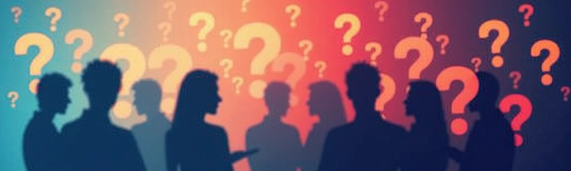 Ilustrace otazníků symbolizujících často kladené otázky.